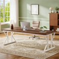 thumbnail image 3 of Fnova 70.86" Dining Table for 6, Modern Rectangular Kitchen Table for Dining Room, Brown, 3 of 8
