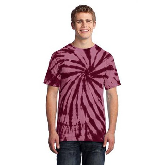 Port & Company Mens Essential Tie-Dye Tee - Maroon - 2X-Large