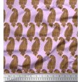 thumbnail image 1 of Soimoi Purple Georgette Viscose Fabric Brown Paisley Print Fabric by Yard 42 Inch Wide, 1 of 3