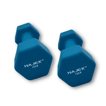 HAJEX Haltères Revêtus de Néoprène - Paires de 2, 3, 4, 5, 8, 10, 12 et 15 LB