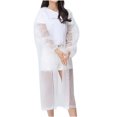 thumbnail image 1 of ITFABS Adult Hooded Raincoat Long Sleeve Button Closure Reusable Rain Poncho, 1 of 1