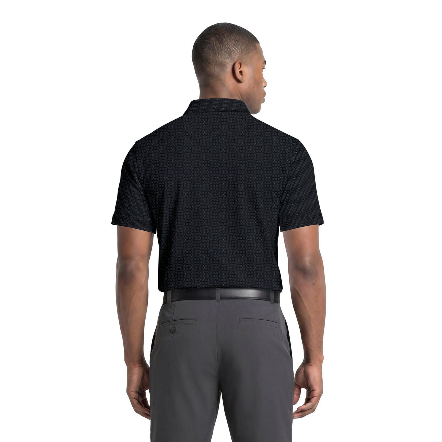 Ben Hogan Performance Men's Gentleman Geometric Golf Print Short Sleeve Polo Shirt
