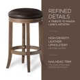 thumbnail image 3 of Maven Lane Eva Counter Stool in Walnut Finish with Marksman Saddle Vegan Leather, 3 of 6