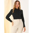 thumbnail image 3 of INSPIRE CHIC Chemises à Manches Longues pour Femmes avec Col Montant et Boutons, 3 of 6