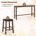 thumbnail image 3 of Gymax 4-Piece Bar Table Set w/ Power Outlet Counter-Height Table & 3 Bar Stools, 3 of 10