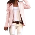 thumbnail image 1 of Pompotops Femmes Décontracté Mode Couleur Unie Manches Longues Veste Ajustée Complet Liquidation, 1 of 4