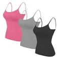 thumbnail image 1 of Timegard Womens 3pc Plus Size Tank Tops Scoop Neck Camis Slim Soft Casual Solid Color Sleeveless Top, 1 of 2