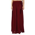 thumbnail image 1 of Bimba Jupe Longue Maxi Bordeaux pour Femmes Style Tulipe Bas Boho en Georgette, 1 of 6