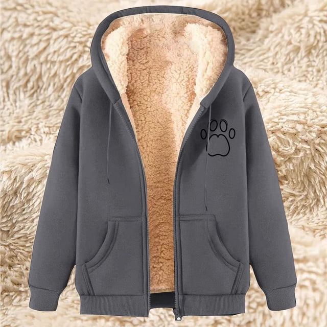 LOVZFMLL Vestes pour Femmes Sweat à Capuche en Polaire Imprimée à la Mode