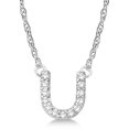 thumbnail image 1 of Petite Pave Diamond Initial Pendant Necklace 14k White Gold, 1 of 1