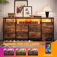 thumbnail image 3 of TV Stand with 10 Fabric Drawers for 65 70 75 Inches TV, 63" W Entertainment Center TV Console Table with LED Lights & Power Outlets & Open Storage Shelves, 3 of 8