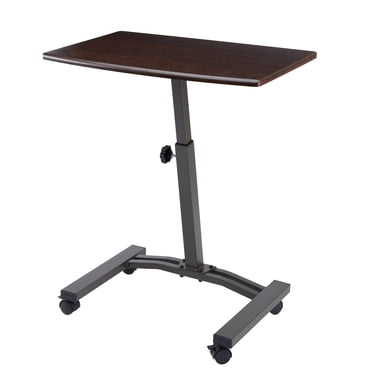 Airlift Height-Adjustable Mobile Laptop Desk Cart, Walnut