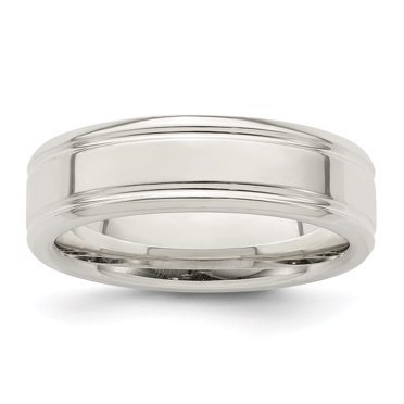 925 Sterling Silver 6mm Polished Fancy Size 11 Band Ring