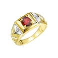 thumbnail image 3 of RYLOS Men's Rings 14K Yellow Gold Rings Designer Weave Band 7X5MM Oval Gemstone & Diamond Ring Garnet January Birthstone Rings For Men,  Size 8, 3 of 7