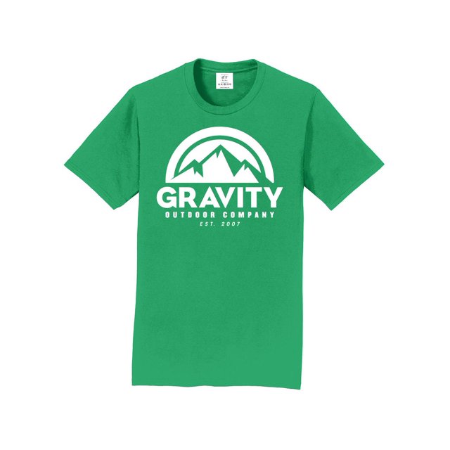 Gravity Outdoor Co. Short-Sleeve T-Shirt - Kelly Green - White Logo - Small