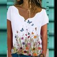thumbnail image 1 of CEHVOM T-Shirt Ample Décontracté d'Été pour Femme à Manches Courtes Rondes à Imprimé Floral, 1 of 5