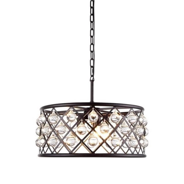 Elegant Lighting Madison 20" 5 Light Royal Crystal Pendant Lamp
