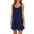 thumbnail image 1 of Robe Courte d'Été pour Femme de Plage - par-Dessus de Bikini, Sans Manches Évasée, Robe T-Shirt Décontractée Mini, Polyester, Tailles P - TTG, 1 of 4