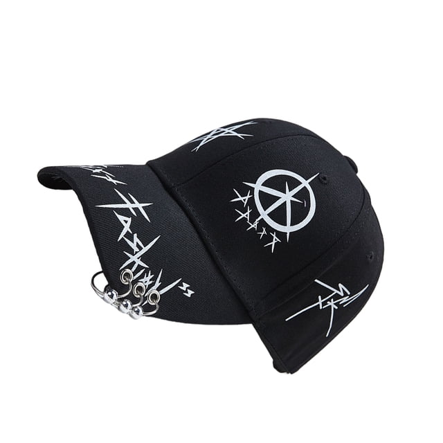 Baohd Stylish Adjustable Baseball Cap For Summer And Sun Protection Stylish And Practical Hats For Women black ring bead 1Set