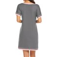 thumbnail image 3 of Robe de Nuit pour Femmes Pyjama en Coton - Femme Manches Courtes Col Rond Robe de Sommeil Chemise de Nuit Dames Été Ample et Décontractée Nuisette Pyjama, 3 of 3
