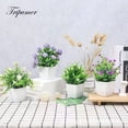 thumbnail image 3 of Semfri 4Pack Mini Simulation Potted Plants Fake Plants with Flower Pot Artificial Greenery for Indoor Home Office Bathroom Farmhouse Decoration, 3 of 9