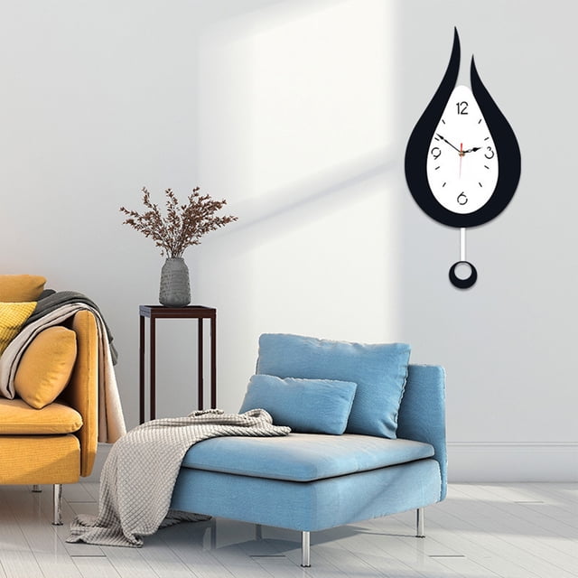 LSLJS Large Modern Sway Wall Clock, Living Room Clocks Wall Acrylic Water Drop Silent Decoration Suitable for Home Bedroom Kitchen Office 20.4 x 9.4 Inch, Wall Clock