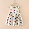 thumbnail image 2 of Yanlir Robe Sans Manches à Col Rond pour Filles Robe d'Été de Plage 6 Mois - 7 Ans Robe Mignonne à Imprimé Graphique pour Tout-Petits pour des Tenues Confortables et Adorables (Blanc, 6-12 Mois), 2 of 3