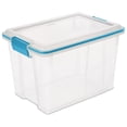 thumbnail image 1 of Sterilite 19 Liter Gasket Box, Weather-Resistant Small Clear Storage Bin with Latch Lid, Blue, 1 of 7