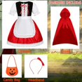 thumbnail image 4 of for Women Halloween Dress Attire Little Red Riding Hood Outfit Performance Apparel for Parties and Events, 4 of 7
