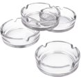 thumbnail image 3 of 4x glass ashtray, Transparent glass round ashtray, 3 of 5
