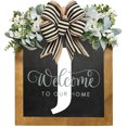 thumbnail image 2 of YAOMOBB Hanging Pendant Farmhouse Front Door Wreath Personalized Welcome Sign, 2 of 6