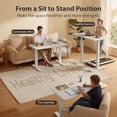 thumbnail image 3 of GUANITO 55" Standing Electric Adjustable Desk,Large Workspace with 2 hooks,Ergonomic Sit-Stand Desk,Scratch-Resistant & Waterproof,Height Adjustable Desk for Work and Home, White, 3 of 12