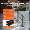 thumbnail image 3 of KFFKFF Outdoor Handrail 165lbs Load Handrail Outdoor Stairs Aluminum Stair Handrail 36 x 35" Outdoor Stair Railing Transitional Range from 0 to 50° Staircase Handrail Fits 2-3 Steps with Screw Kit, 3 of 9