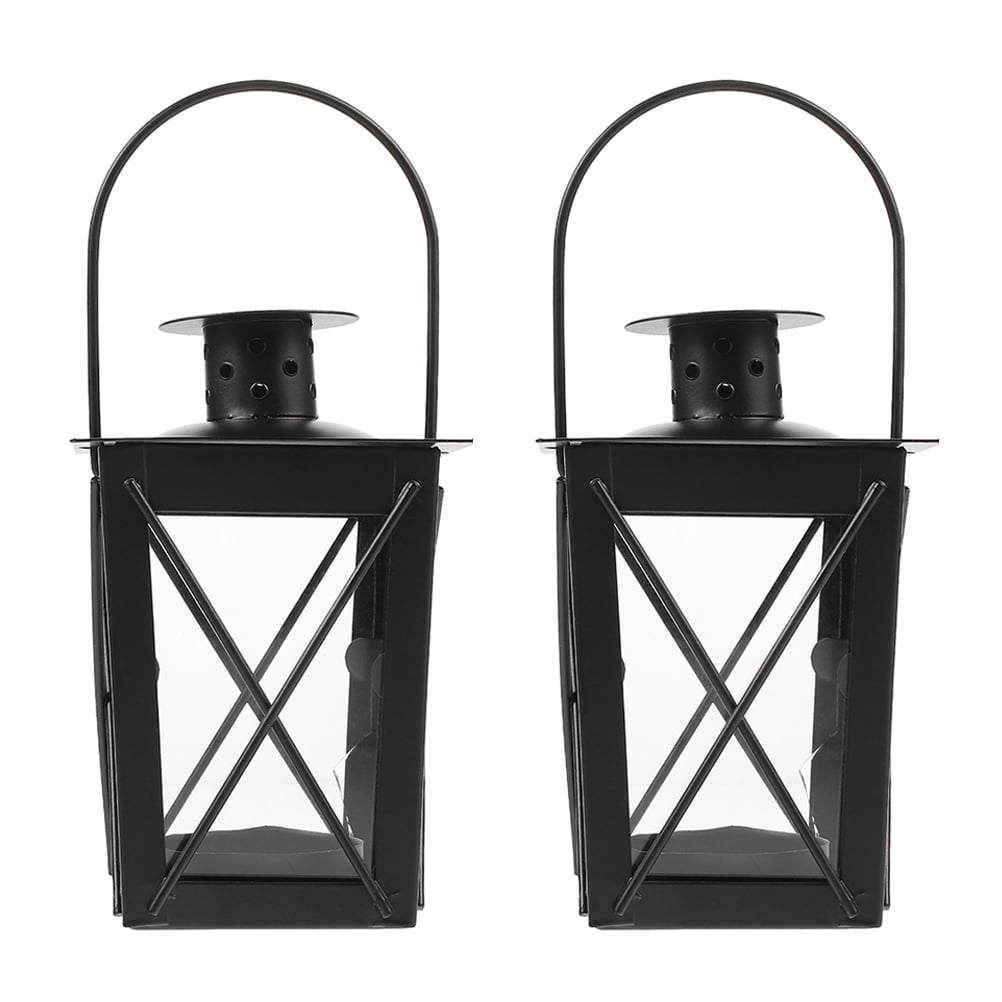 MasteelfCA 2pcs Iron Candle Holder Wind Lamp Creative Romantic Wedding Retro Lantern