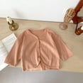 thumbnail image 2 of Besolor Baby Girls Cardigans Kids Casual V Neck Button Front Hollow out Long Sleeve Jacket Tops Fall Clothes, 2 of 4