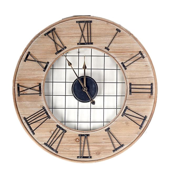 Horloge Murale en Bois et Métal