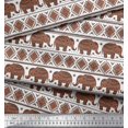thumbnail image 2 of Soimoi polyester Crepe Fabric Aztec & Tribal Elephant Ethnic Print Fabric by the Yard 42 Inch Wide, 2 of 3