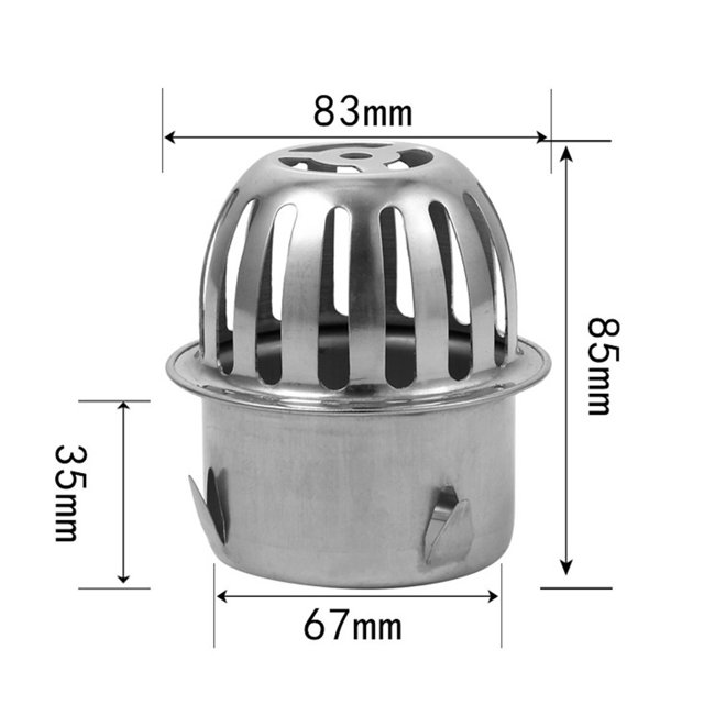 Bgsha Drain de Sol Rond à Grand Déplacement en Acier Inoxydable pour Toit de Balcon, Anti-Obstruction