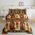 thumbnail image 1 of Erosebridal Tribal Face Print Bedding Full Comforter Set, Folk Art Down Comforter, Aztec Geometric Decor, Reversible, 1 of 8
