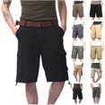 thumbnail image 1 of QATAINLAV Short Cargo Décontracté pour Homme Coupe Ample Décontractée Couleur Unie Short de Travail Extérieur Jambe Grand Short de Randonnée avec Multiples Poches Gris TTG, 1 of 9