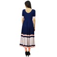 thumbnail image 3 of Bimba Robe Kurti Indienne Longue Bleue Évasée pour Femmes à Manches Courtes, Kurta Décontractée, Vêtement Personnalisé, 3 of 8