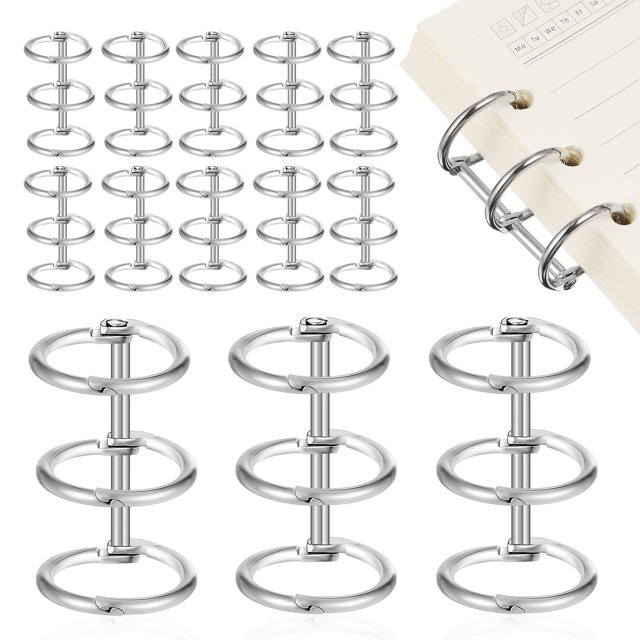 KAKOWELY metal binder rings 20pcs Binder Rings Desk Calendar Binding Rings Notebook Binder Rings Clips Binding Spines Combs Paper Book Binding Tools1.57"X0.98"X0.98"