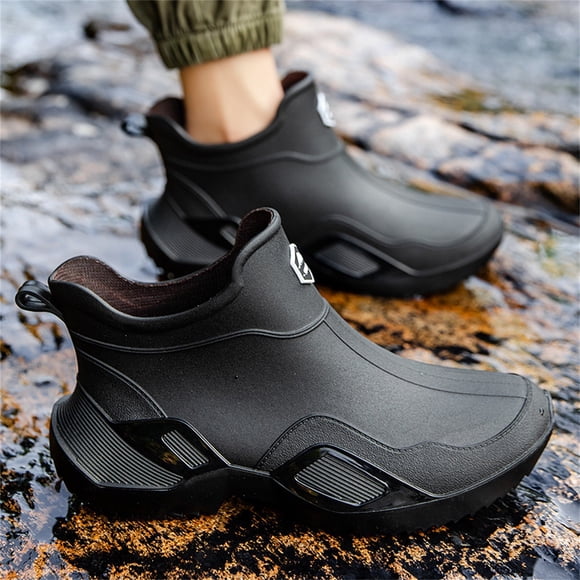 XIMIN Men Women Non-Slip Wear-Resistant Short Rain Boots Waterproof Deck Boots Ankle Boot Garden Work Shoes Lightweight Chelsea Boot for Outdoor Boating Camping Fishing Sailing