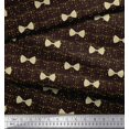 thumbnail image 2 of Soimoi Brown polyester Crepe Fabric Bow & Dots Fabric Prints By Yard 42 Inch Wide, 2 of 5