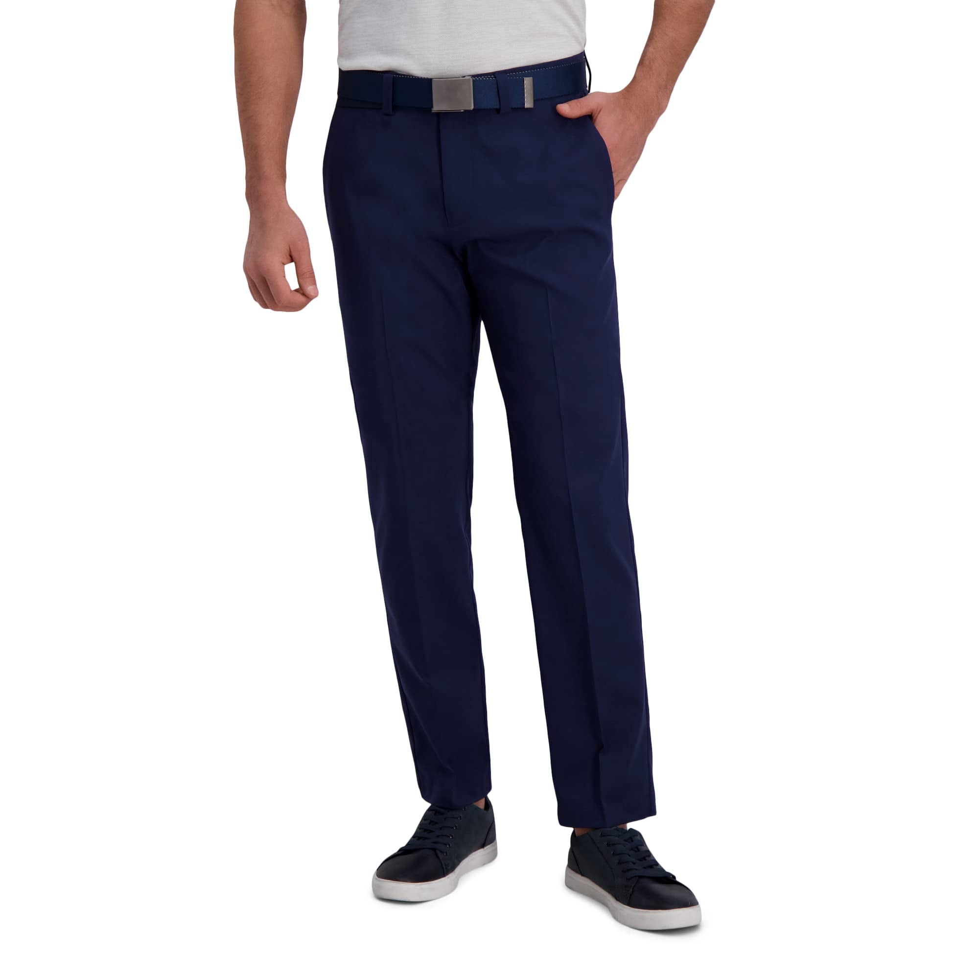 Haggar Pantalon pour Homme Cool Right Performance Flex Uni Coupe Droite devant Plat
