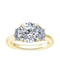 thumbnail image 1 of 0.80 Carat Excellent Round Shape Genuine Diamond Latest Design Three Stone Engagement Ring for Ladies Solid 18K Yellow Gold Size 7.5, 1 of 8