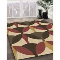 thumbnail image 3 of Ahgly Company Tapis d'Intérieur Lavable à la Machine, Carré, Transitionnel, Rouge Brun, Tapis de Zone, 3 Pieds Carré, 3 of 7