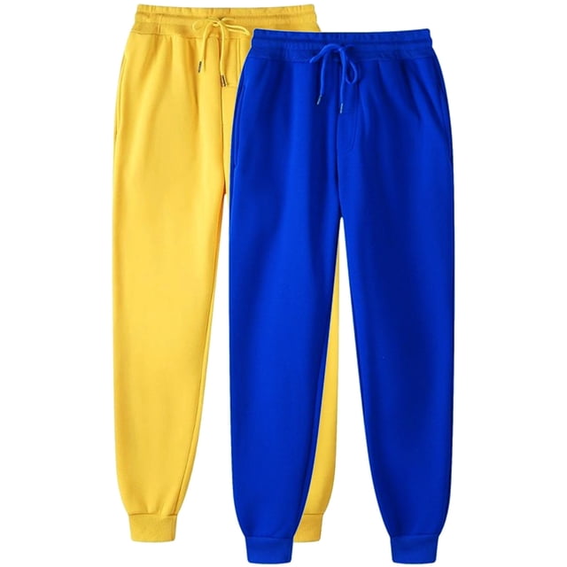 Pisexur 2PC Womens Sweatpants Solid Color Elastic High Waist Yoga Pants Casual Baggy Drawstring Workout Jogging Pants Oversized Straight Leg Sweatpants Plus Size Sweatpants with Pockets S-3XL
