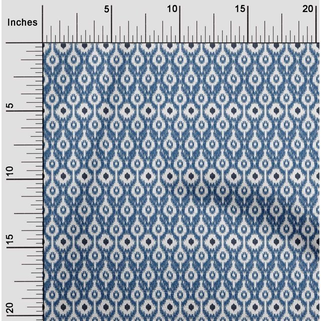 oneOone Georgette Viscose Fabric Ogee Ikat Decor Fabric Printed BTY 42 Inch Wide