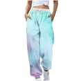 thumbnail image 2 of Pants for Women, Women Fashion Color Blocked Printed Drawstring Pants, 2 of 5